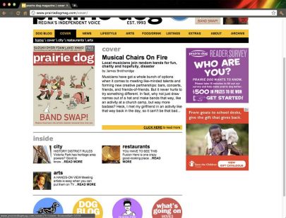 Website design - created at Prairie Dog Magazine