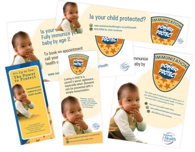 Saskatoon Health Region Immunization Campaign materials - created at Tap Communications